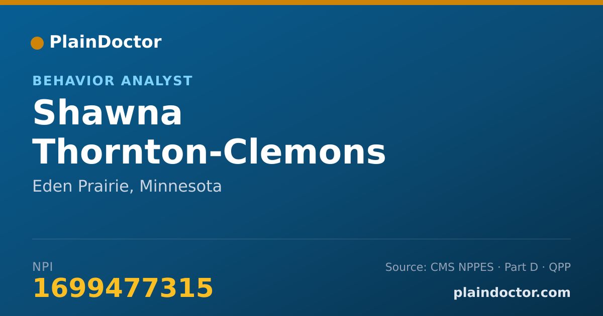 Shareable card for Shawna Thornton-Clemons - Behavior Analyst, Eden Prairie, MN