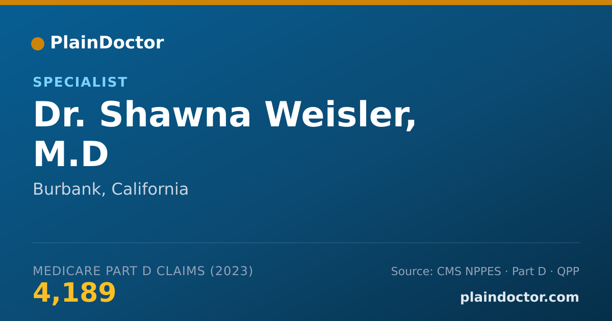 Shareable card for Shawna Weisler, M.D - Specialist, Burbank, CA
