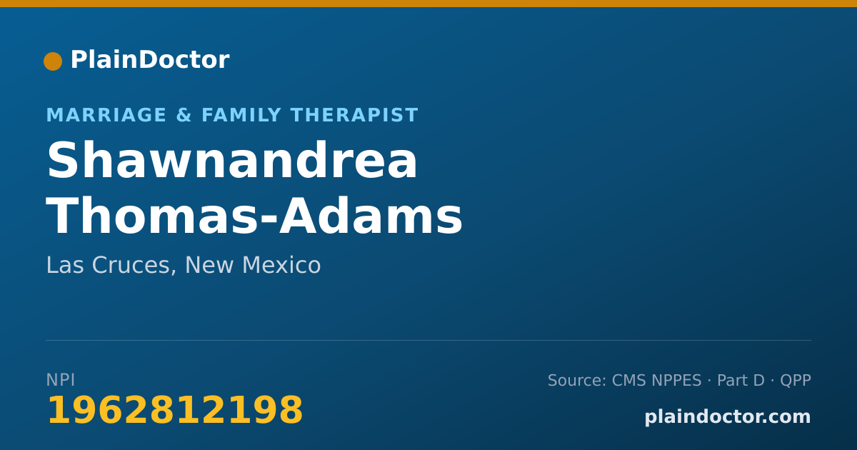 Shareable card for Shawnandrea Thomas-Adams - Marriage & Family Therapist, Las Cruces, NM
