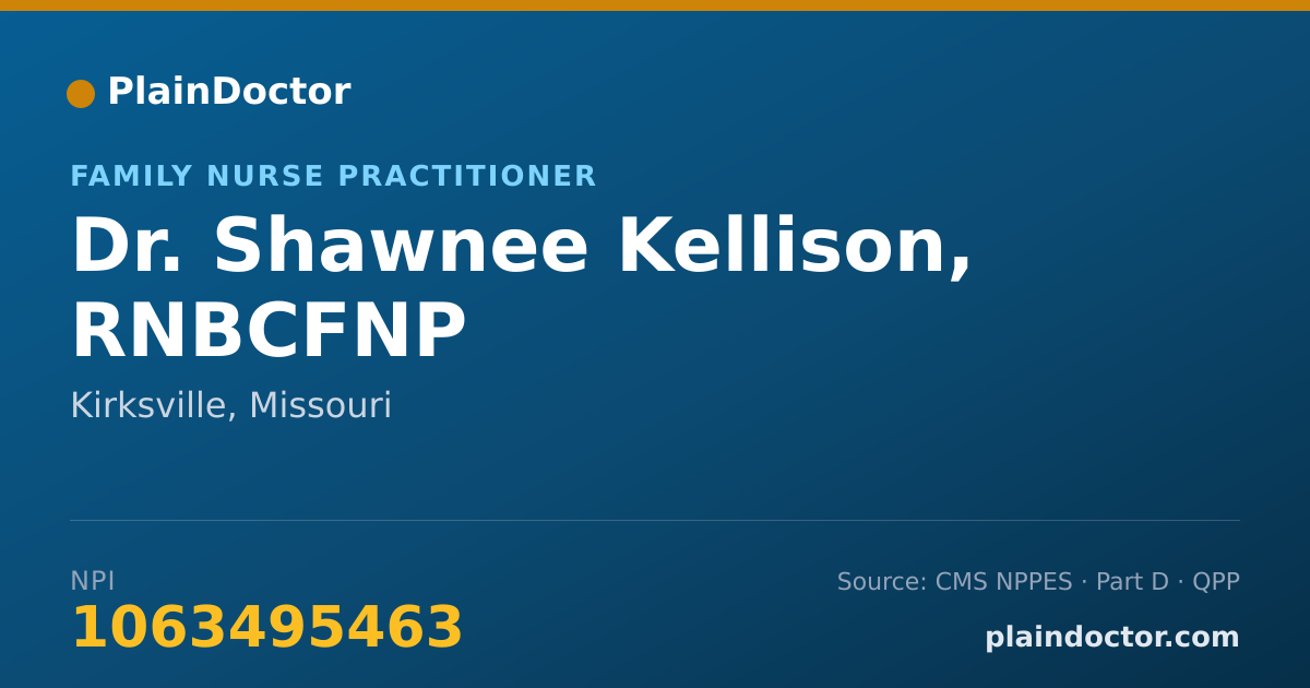 Shareable card for Shawnee Kellison, RNBCFNP - Family Nurse Practitioner, Kirksville, MO