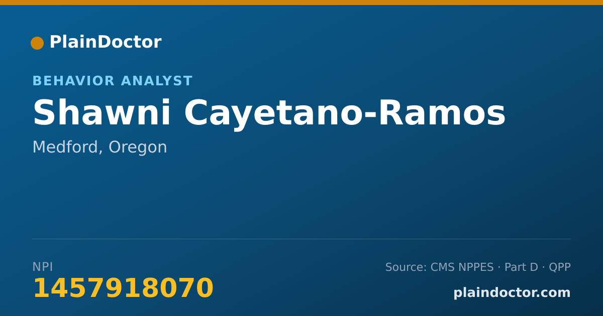 Shareable card for Shawni Cayetano-Ramos - Behavior Analyst, Medford, OR
