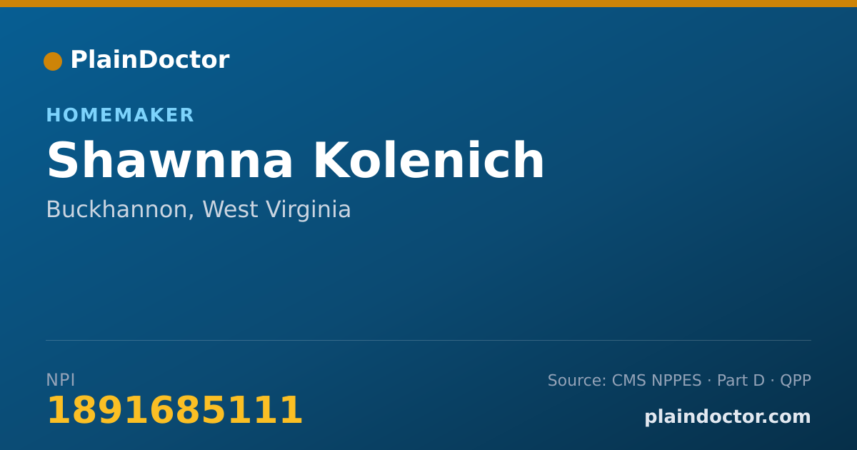 Shareable card for Shawnna Kolenich - Homemaker, Buckhannon, WV
