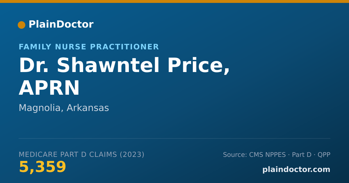 Shareable card for Shawntel Price, APRN - Family Nurse Practitioner, Magnolia, AR