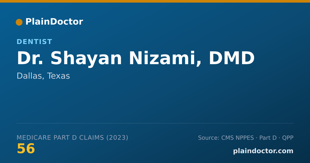 Shareable card for Shayan Nizami, DMD - Dentist, Dallas, TX