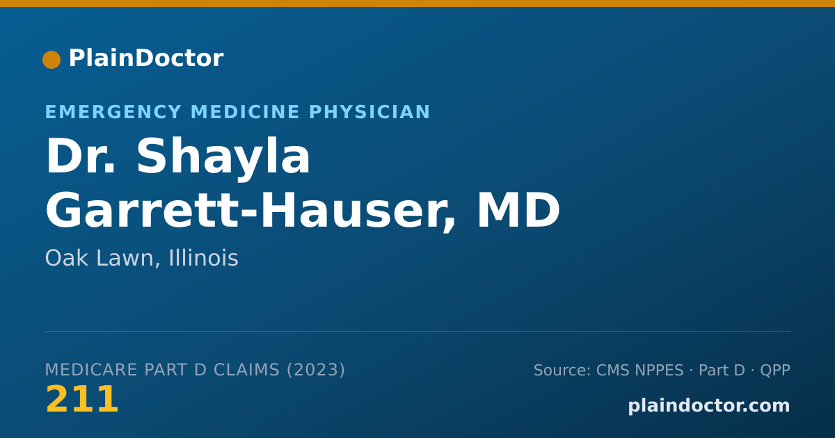 Shareable card for Shayla Garrett-Hauser, MD - Emergency Medicine Physician, Oak Lawn, IL