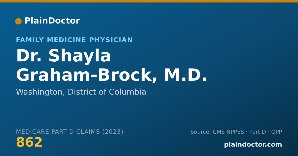 Shareable card for Shayla Graham-Brock, M.D. - Family Medicine Physician, Washington, DC