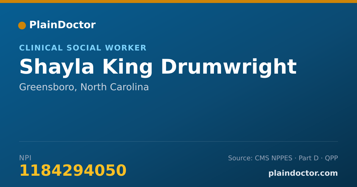 Shareable card for Shayla King Drumwright - Clinical Social Worker, Greensboro, NC