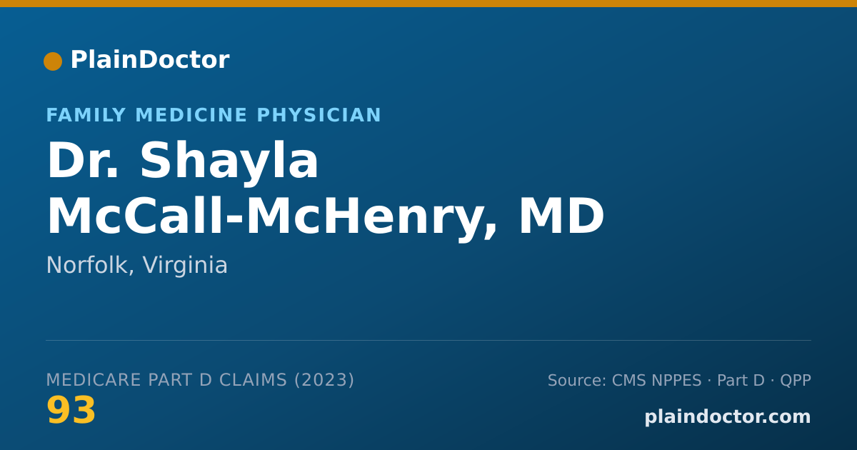 Shareable card for Shayla McCall-McHenry, MD - Family Medicine Physician, Norfolk, VA