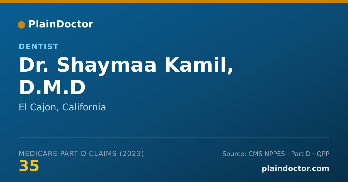 Shareable card for Shaymaa Kamil, D.M.D - Dentist, El Cajon, CA