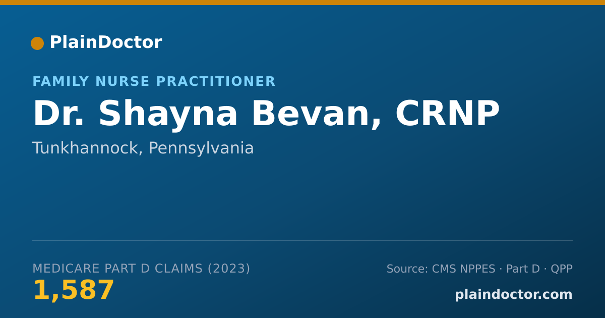 Shareable card for Shayna Bevan, CRNP - Family Nurse Practitioner, Tunkhannock, PA