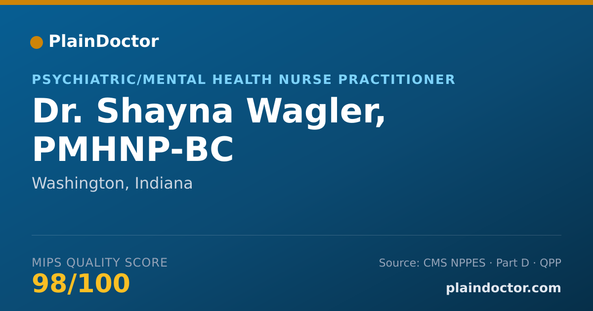 Shareable card for Shayna Wagler, PMHNP-BC - Psychiatric/Mental Health Nurse Practitioner, Washington, IN
