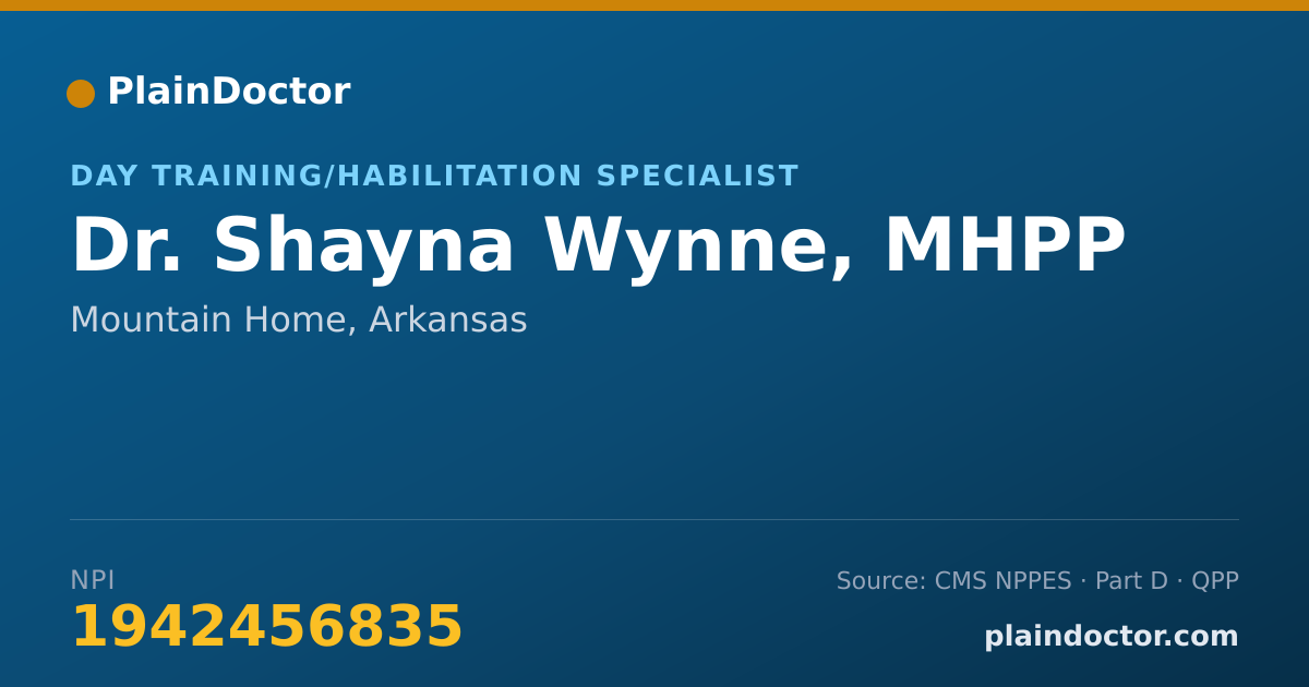 Shareable card for Shayna Wynne, MHPP - Day Training/Habilitation Specialist, Mountain Home, AR