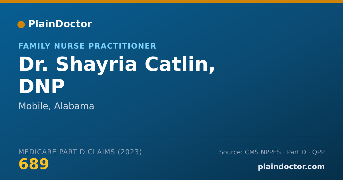 Shareable card for Shayria Catlin, DNP - Family Nurse Practitioner, Mobile, AL