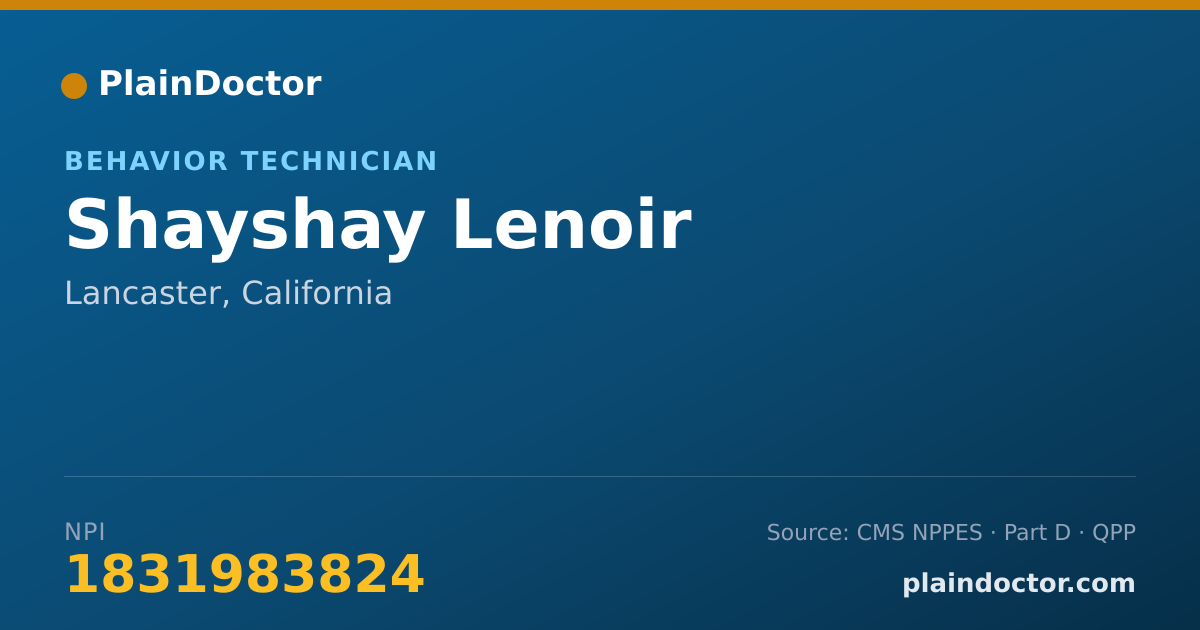 Shareable card for Shayshay Lenoir - Behavior Technician, Lancaster, CA