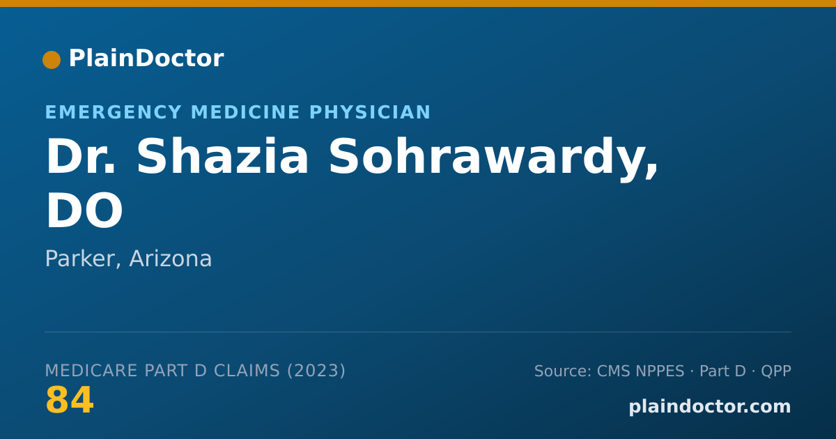 Shareable card for Shazia Sohrawardy, DO - Emergency Medicine Physician, Parker, AZ