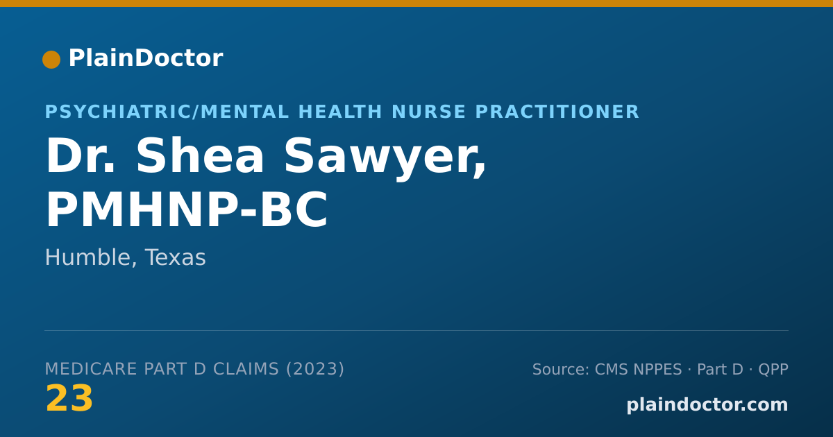 Shareable card for Shea Sawyer, PMHNP-BC - Psychiatric/Mental Health Nurse Practitioner, Humble, TX