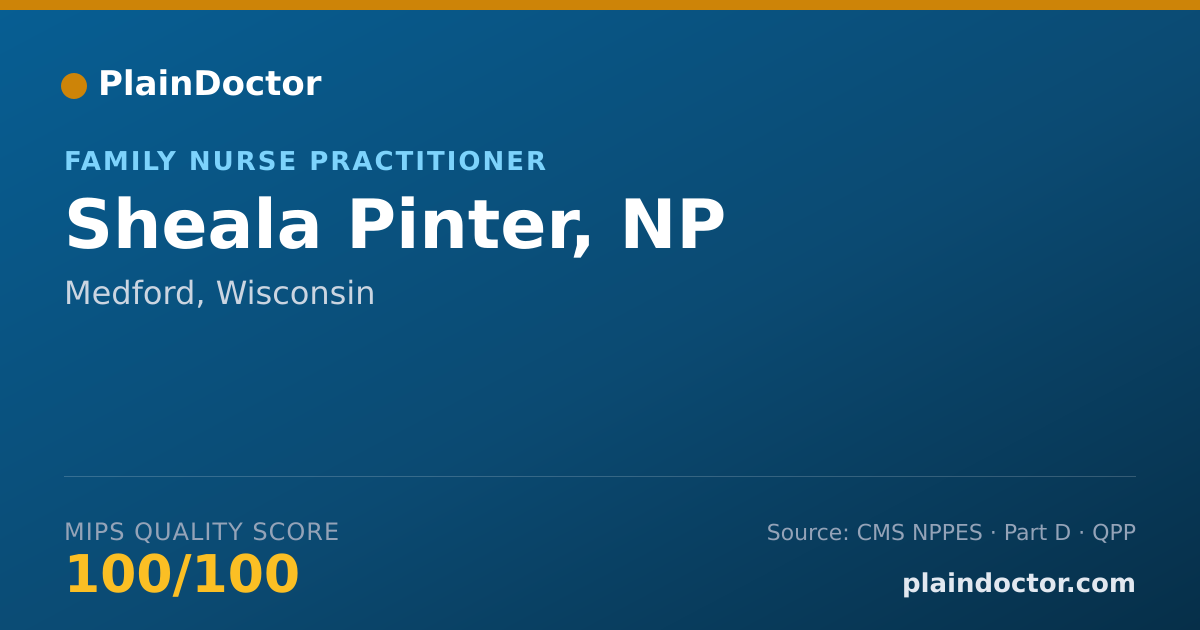 Shareable card for Sheala Pinter, NP - Family Nurse Practitioner, Medford, WI