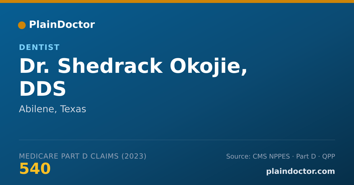Shareable card for Shedrack Okojie, DDS - Dentist, Abilene, TX