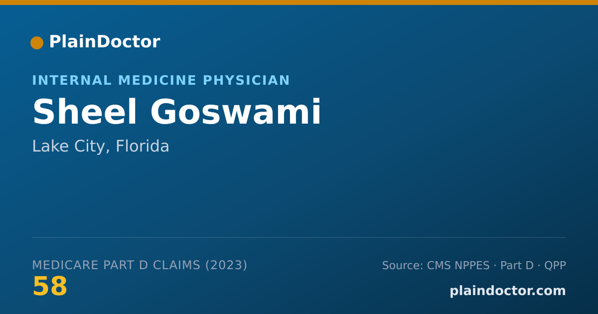 Shareable card for Sheel Goswami - Internal Medicine Physician, Lake City, FL