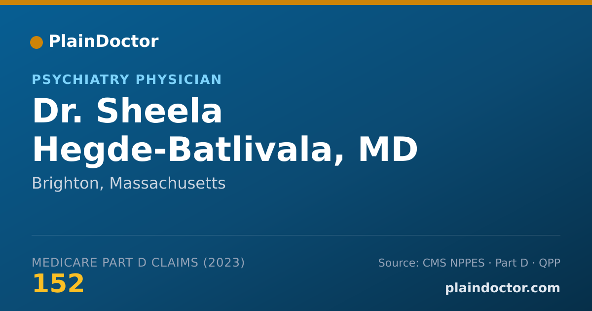 Shareable card for Sheela Hegde-Batlivala, MD - Psychiatry Physician, Brighton, MA