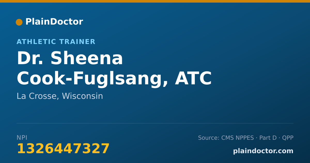 Shareable card for Sheena Cook-Fuglsang, ATC - Athletic Trainer, La Crosse, WI