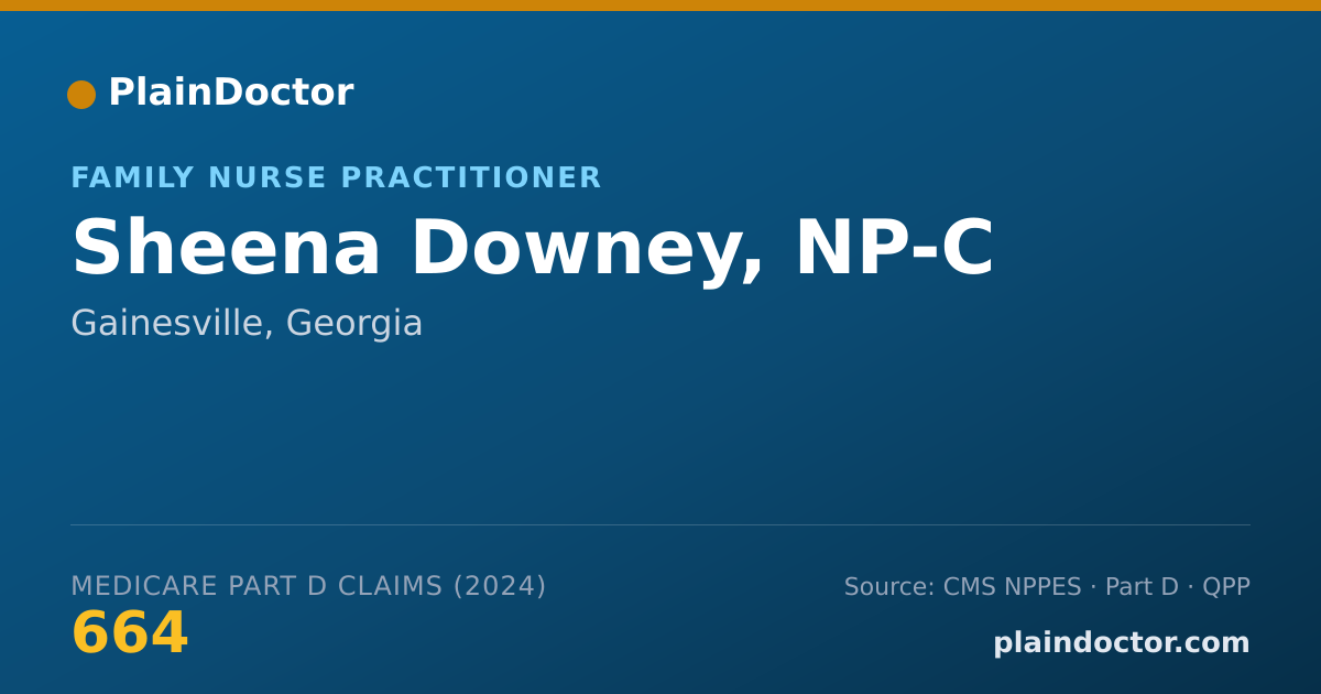Shareable card for Sheena Downey, NP-C - Family Nurse Practitioner, Gainesville, GA