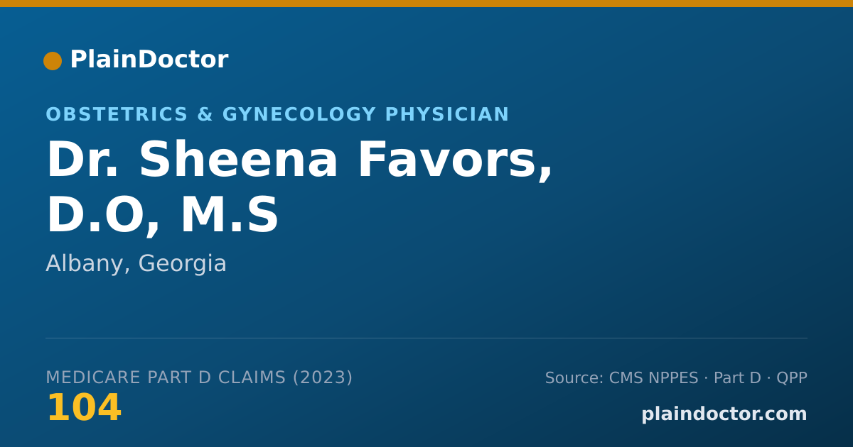 Shareable card for Sheena Favors, D.O, M.S - Obstetrics & Gynecology Physician, Albany, GA
