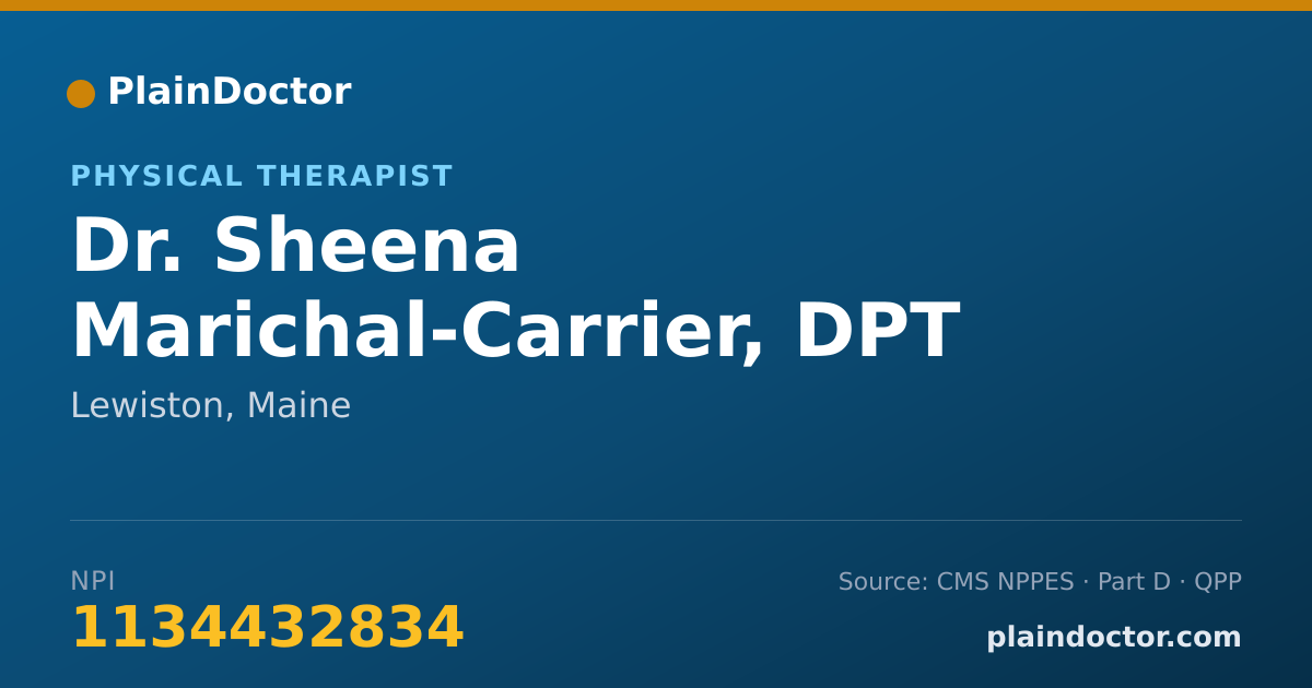 Shareable card for Sheena Marichal-Carrier, DPT - Physical Therapist, Lewiston, ME