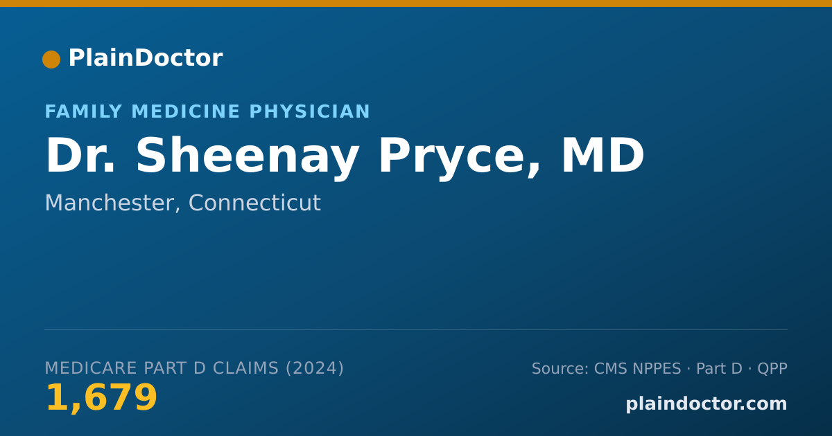 Shareable card for Sheenay Pryce, MD - Family Medicine Physician, Manchester, CT