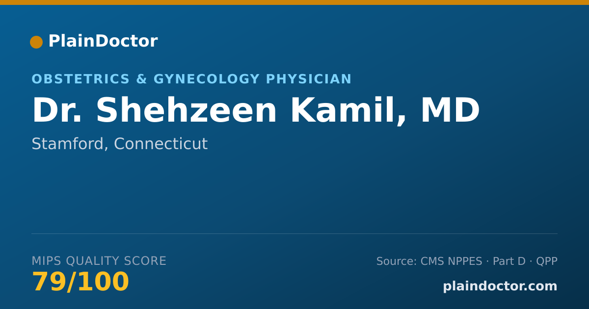 Shareable card for Shehzeen Kamil, MD - Obstetrics & Gynecology Physician, Stamford, CT