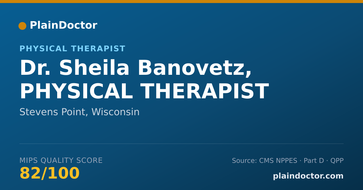 Shareable card for Sheila Banovetz, PHYSICAL THERAPIST - Physical Therapist, Stevens Point, WI