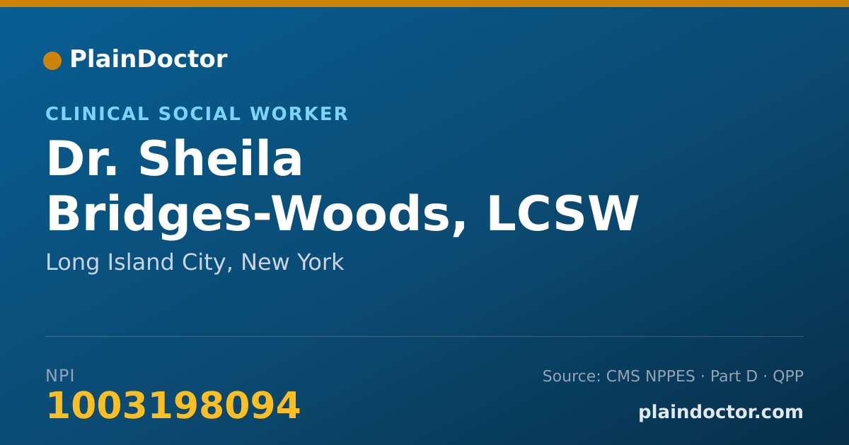 Shareable card for Sheila Bridges-Woods, LCSW - Clinical Social Worker, Long Island City, NY