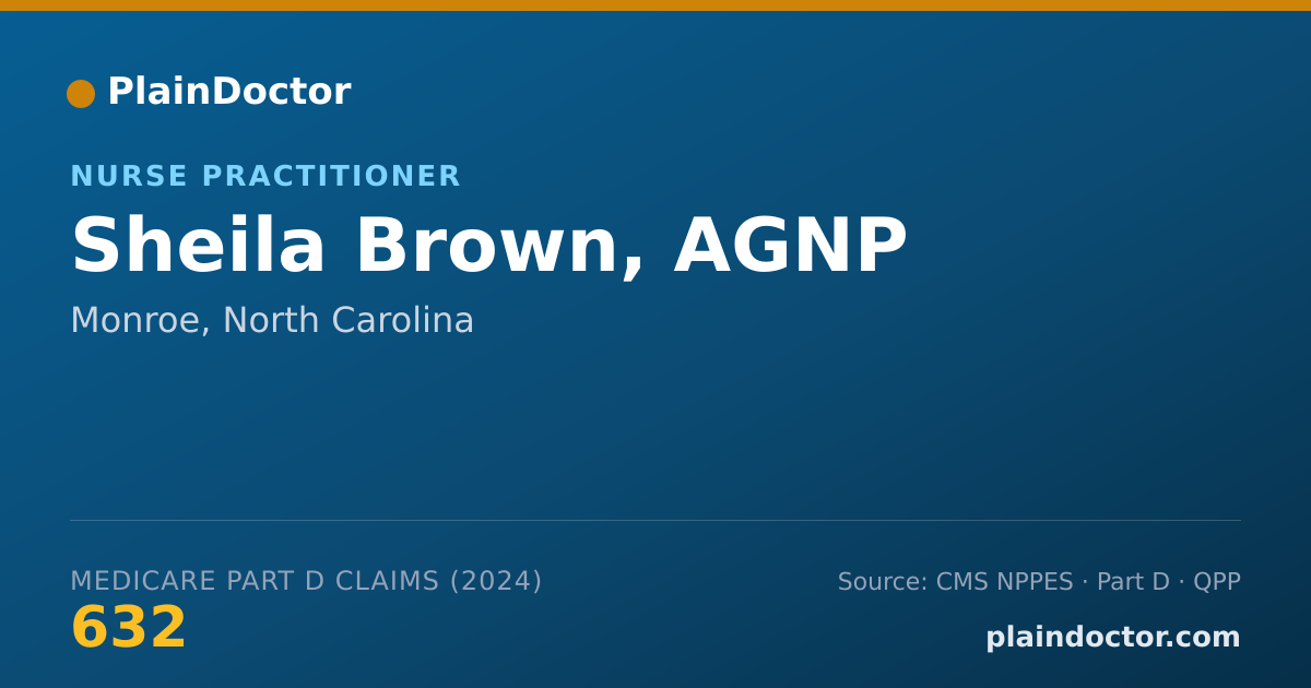 Shareable card for Sheila Brown, AGNP - Nurse Practitioner, Monroe, NC
