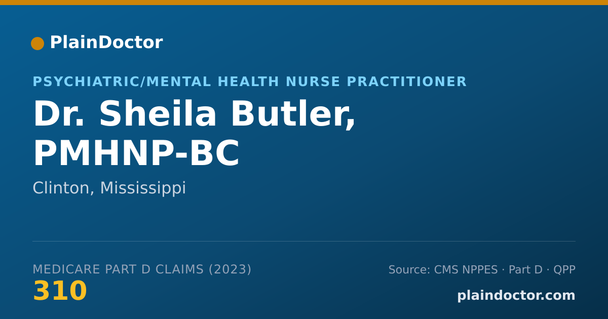 Shareable card for Sheila Butler, PMHNP-BC - Psychiatric/Mental Health Nurse Practitioner, Clinton, MS