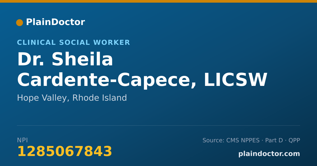 Shareable card for Sheila Cardente-Capece, LICSW - Clinical Social Worker, Hope Valley, RI