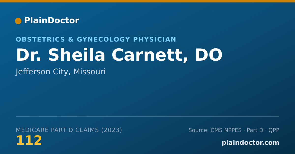 Shareable card for Sheila Carnett, DO - Obstetrics & Gynecology Physician, Jefferson City, MO