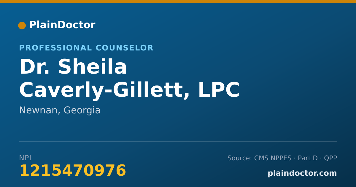 Shareable card for Sheila Caverly-Gillett, LPC - Professional Counselor, Newnan, GA
