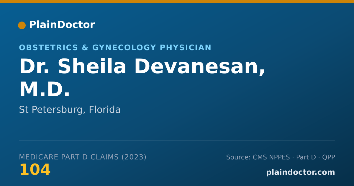 Shareable card for Sheila Devanesan, M.D. - Obstetrics & Gynecology Physician, St Petersburg, FL