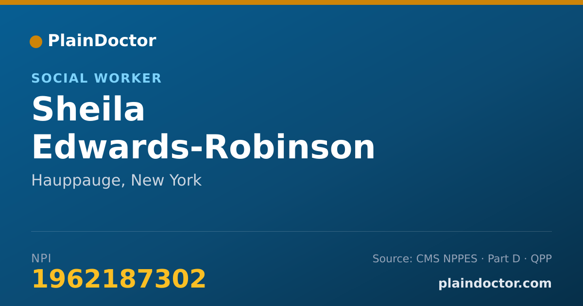 Shareable card for Sheila Edwards-Robinson - Social Worker, Hauppauge, NY