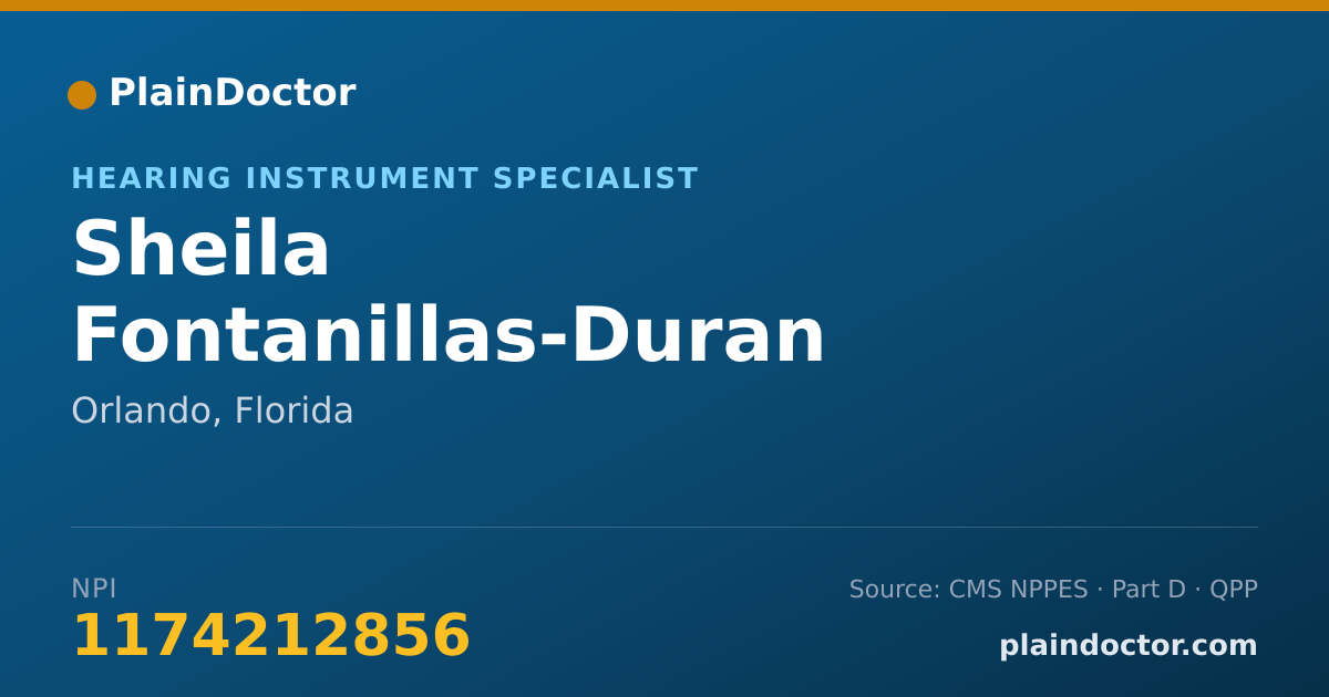 Shareable card for Sheila Fontanillas-Duran - Hearing Instrument Specialist, Orlando, FL