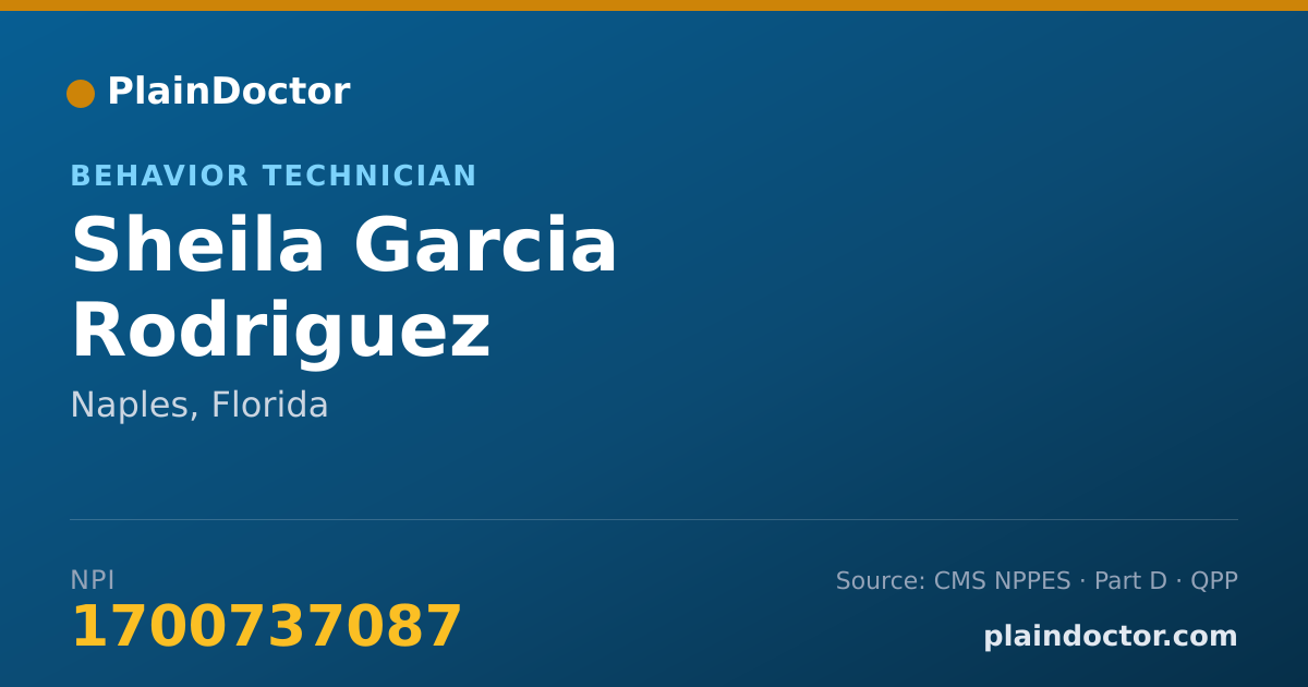 Shareable card for Sheila Garcia Rodriguez - Behavior Technician, Naples, FL