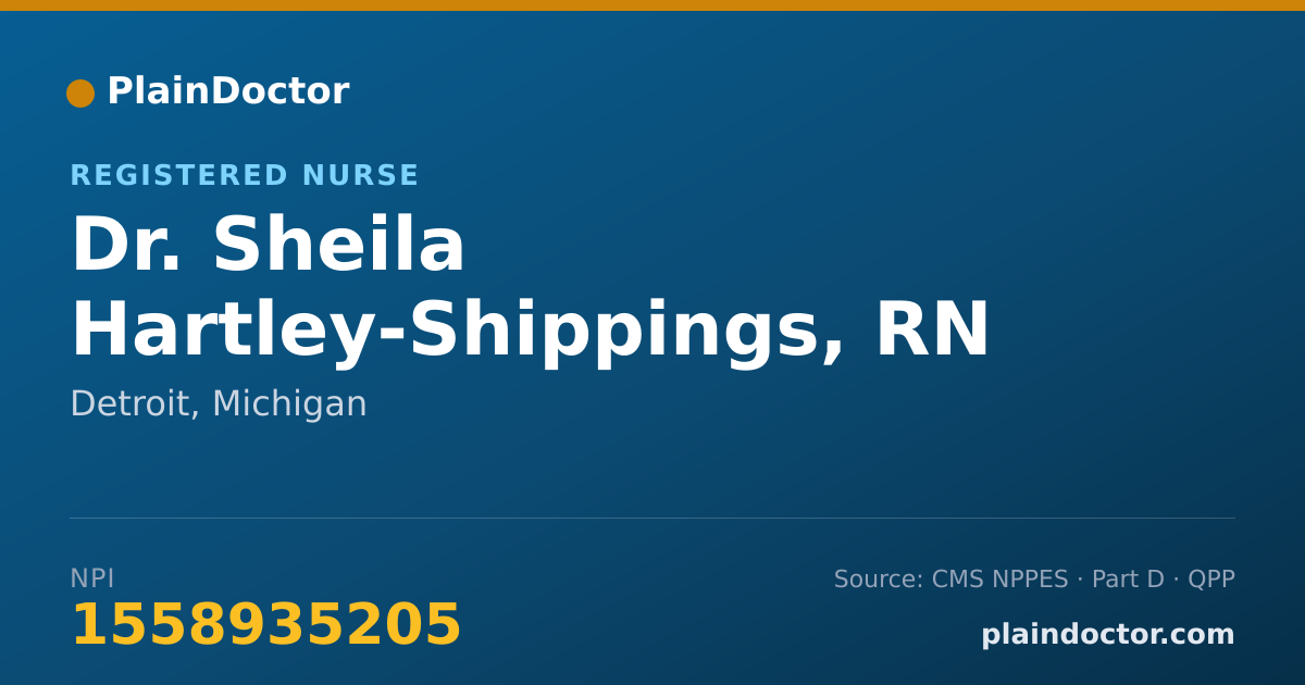 Shareable card for Sheila Hartley-Shippings, RN - Registered Nurse, Detroit, MI