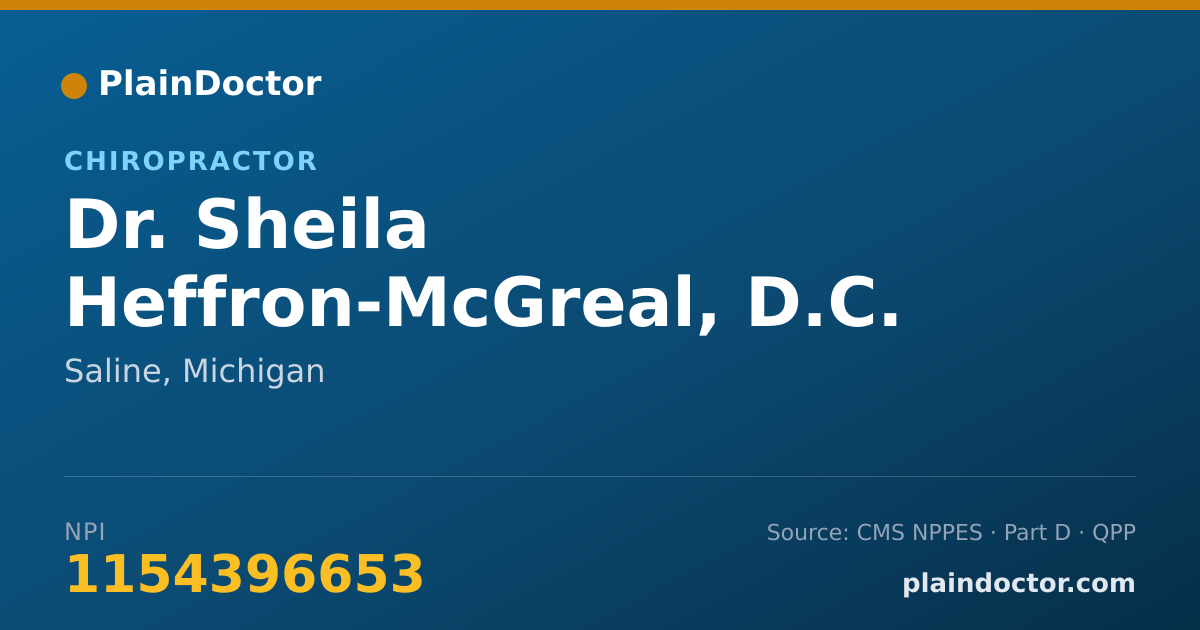 Shareable card for Sheila Heffron-McGreal, D.C. - Chiropractor, Saline, MI