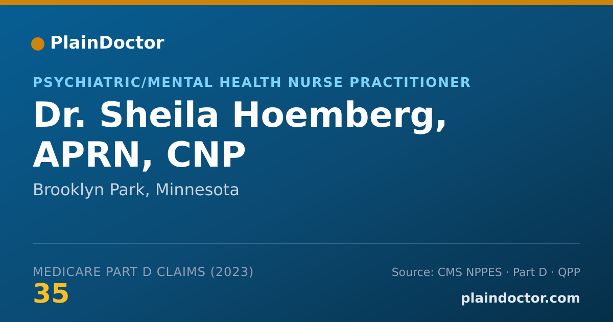 Shareable card for Sheila Hoemberg, APRN, CNP - Psychiatric/Mental Health Nurse Practitioner, Brooklyn Park, MN