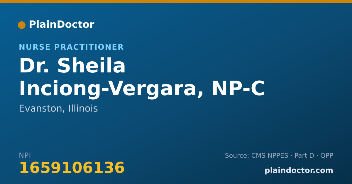 Shareable card for Sheila Inciong-Vergara, NP-C - Nurse Practitioner, Evanston, IL