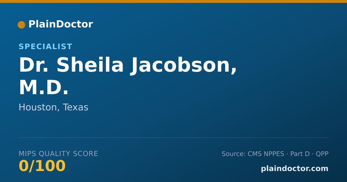 Shareable card for Sheila Jacobson, M.D. - Specialist, Houston, TX