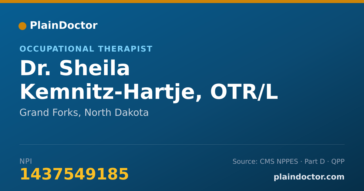 Shareable card for Sheila Kemnitz-Hartje, OTR/L - Occupational Therapist, Grand Forks, ND