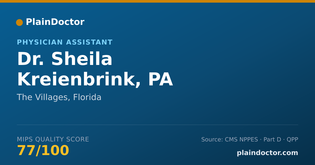 Shareable card for Sheila Kreienbrink, PA - Physician Assistant, The Villages, FL