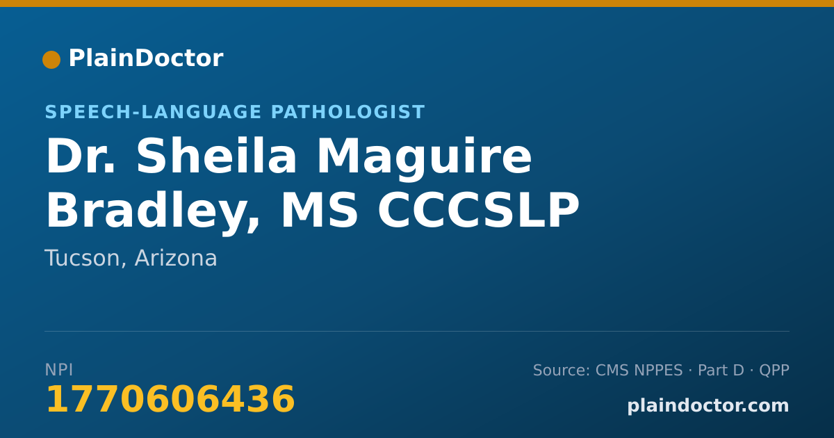 Shareable card for Sheila Maguire Bradley, MS CCCSLP - Speech-Language Pathologist, Tucson, AZ