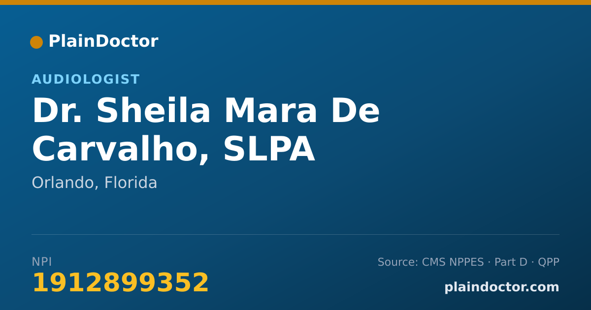 Shareable card for Sheila Mara De Carvalho, SLPA - Audiologist, Orlando, FL